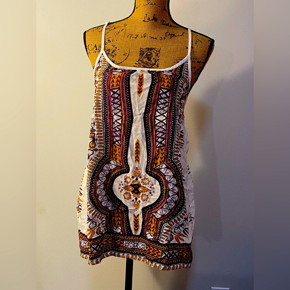 The Sloane Society | XS Tribal Design Spaghetti Strap Tank Top